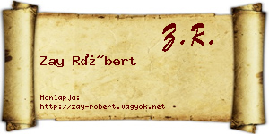 Zay Róbert névjegykártya